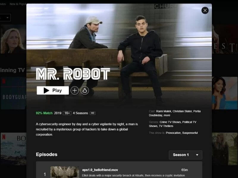 Mr Robot on netflix