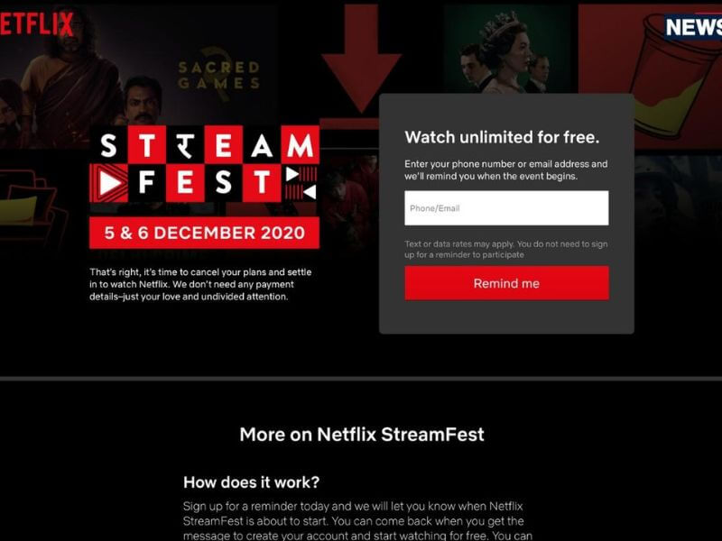 Netflix start streaming