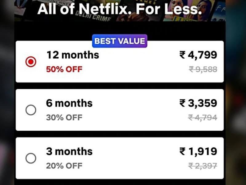  netflix have a yearly subscription