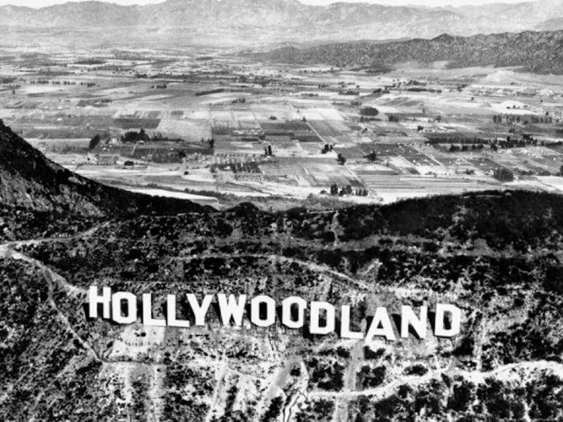 The Hollywood sign built